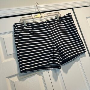 🍊LOFT Navy and White Striped Women's Shorts 4 inch Size 16🍊